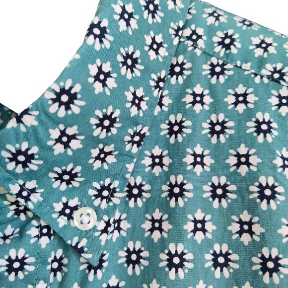 J.Crew Factory Atlantis Floral Print Button Down Flex Wash Slim Cotton Shirt M - Picture 4 of 7